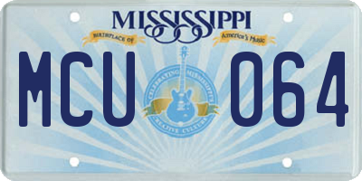 MS license plate MCU064