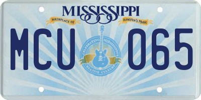 MS license plate MCU065