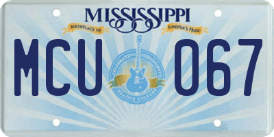 MS license plate MCU067