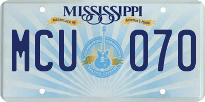 MS license plate MCU070