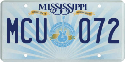 MS license plate MCU072