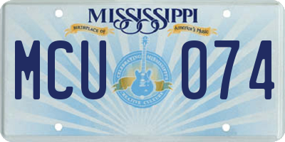 MS license plate MCU074