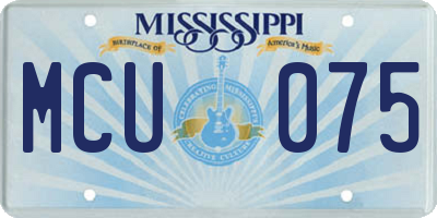 MS license plate MCU075