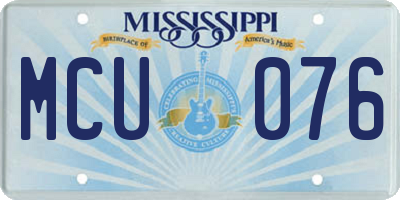 MS license plate MCU076