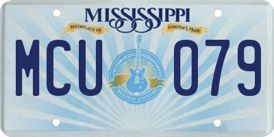 MS license plate MCU079