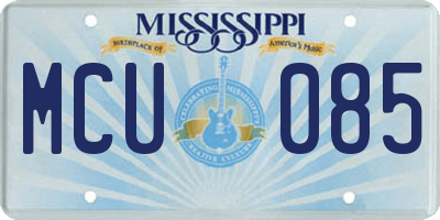 MS license plate MCU085