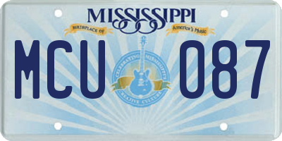 MS license plate MCU087