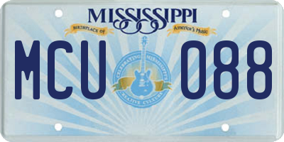MS license plate MCU088