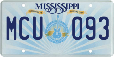 MS license plate MCU093