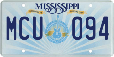 MS license plate MCU094