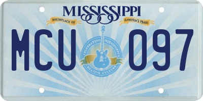 MS license plate MCU097