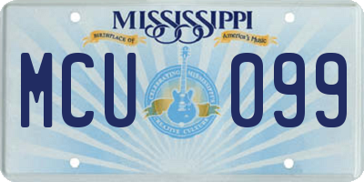 MS license plate MCU099