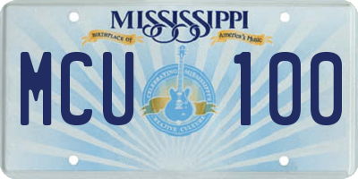 MS license plate MCU100