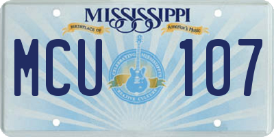 MS license plate MCU107
