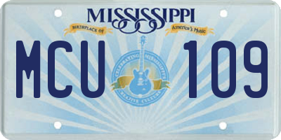 MS license plate MCU109