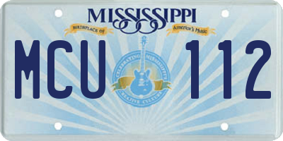 MS license plate MCU112