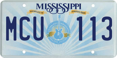 MS license plate MCU113