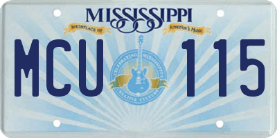 MS license plate MCU115