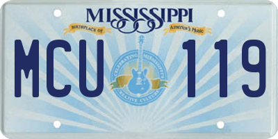 MS license plate MCU119
