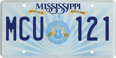 MS license plate MCU121