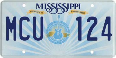 MS license plate MCU124