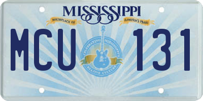 MS license plate MCU131