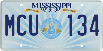 MS license plate MCU134