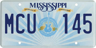 MS license plate MCU145