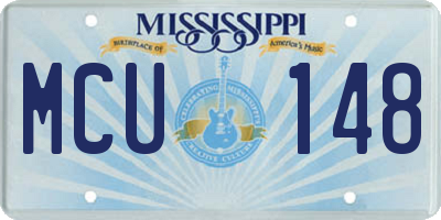 MS license plate MCU148
