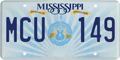 MS license plate MCU149