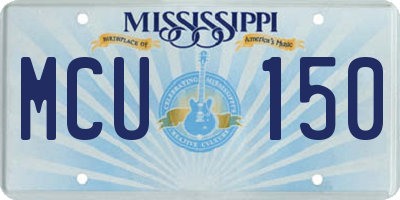 MS license plate MCU150
