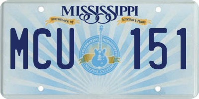MS license plate MCU151