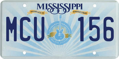MS license plate MCU156