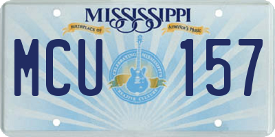 MS license plate MCU157