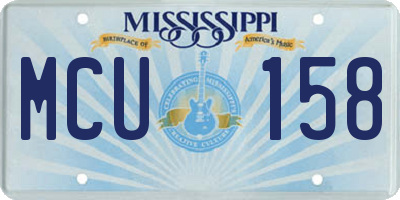 MS license plate MCU158