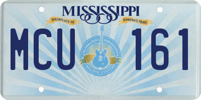 MS license plate MCU161