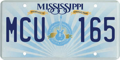 MS license plate MCU165