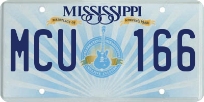 MS license plate MCU166