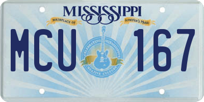 MS license plate MCU167