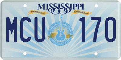 MS license plate MCU170