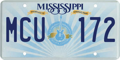 MS license plate MCU172