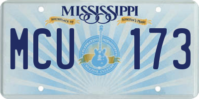 MS license plate MCU173
