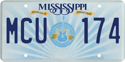 MS license plate MCU174