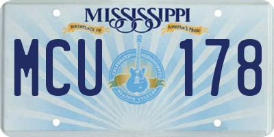 MS license plate MCU178