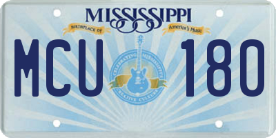 MS license plate MCU180
