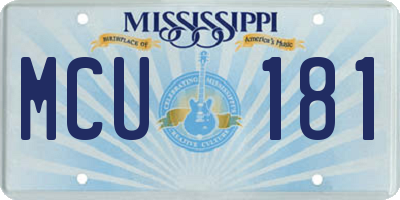 MS license plate MCU181