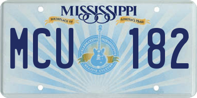 MS license plate MCU182