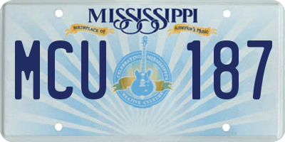 MS license plate MCU187