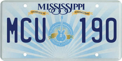MS license plate MCU190
