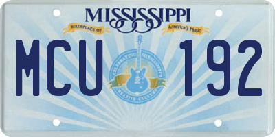 MS license plate MCU192